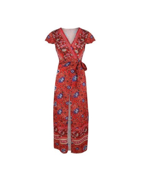 Vintage Flower Print Jumper Maxi Dress