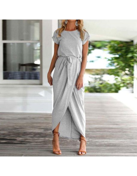 Slim Elegant Bodycon Asymmetrical Long Maxi Dress