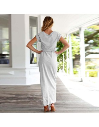 Slim Elegant Bodycon Asymmetrical Long Maxi Dress